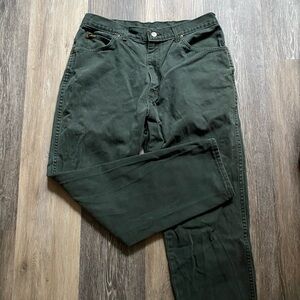 HIS‎ Vintage High Rise Denim Straight Leg Dark Green Mom Jeans Size 12